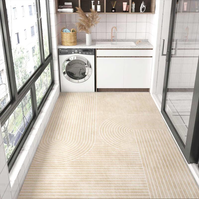 Striped PVC Kitchen Carpet Living Room Non-slip Leather Rugs Thick Entrance Door Mat Balcony Waterproof Oil-proof Large Area Rug