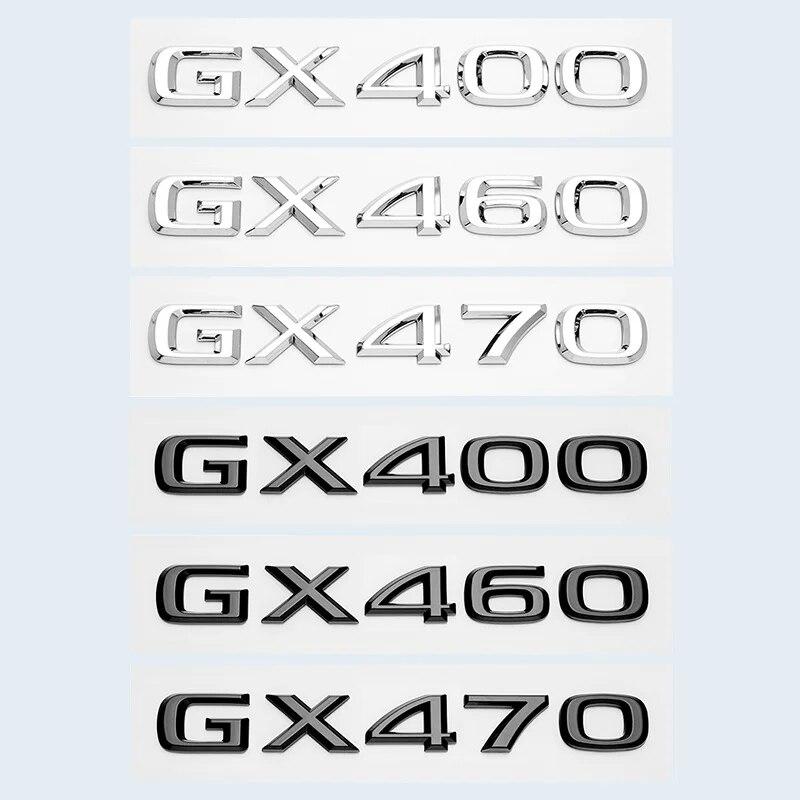 3D Chrome Glossy Black ABS Letters Number GX400 GX460 GX470 Emblem For Lexus Car Trunk Logo Badge Sticker