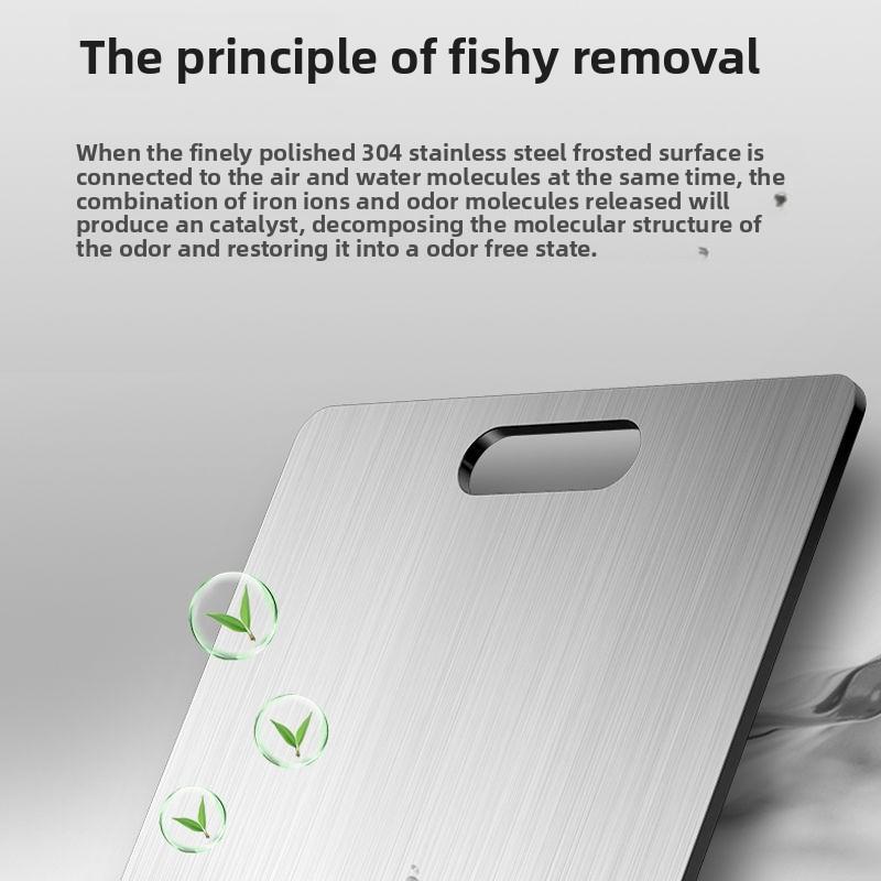 2-in-1Stainless Steel Cutting Board-Food Safe 316 Steel-Double-Sided Thick Kneading & Chopping Surface (Anti-Slip&Antibacterial)