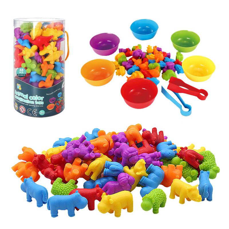 Puzzle Toy Gift Matching Game Kid Rainbow Education Color Sort Animal Cognition