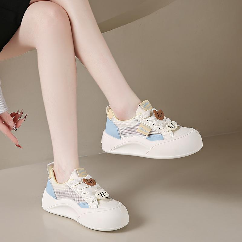 CRLAYDK Designer Women's Mesh Low Top Walking Sneakers Skateboard Platform Fashion Casual Ladies Shoes Cute Comfortable Tennis