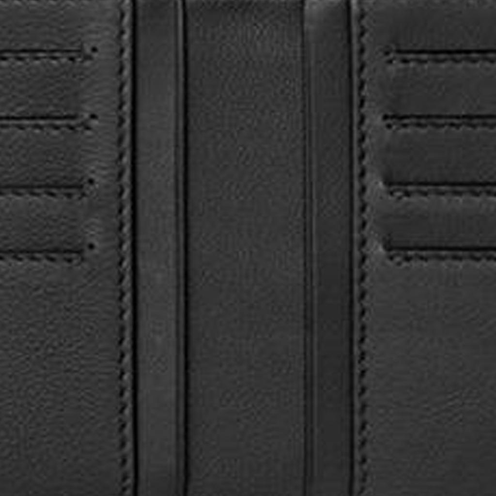 Montblanc Solid Color Short Foldable Logo Leather Wallet Men wallet Black 111144