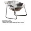 Elevated Pet Bowl Stainless Steel Raised Cat Bowl Tilted Pet Bowl with Removable Stand Cute Ears for Cats Dogs Neck