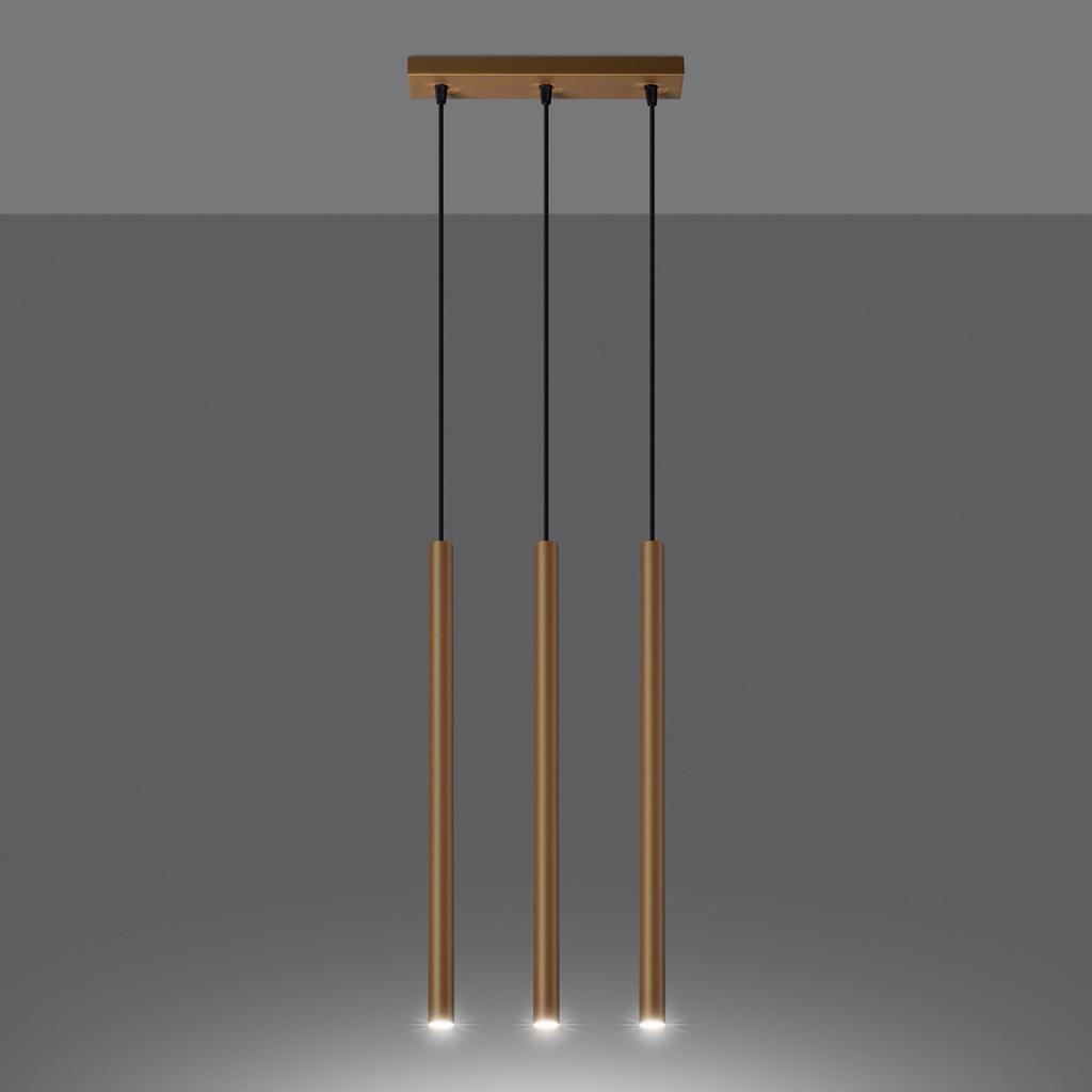 Pastel 3L gold pendant lamp