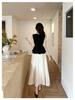Chic Summer Sleeveless Black Vest & Waist-Cinching Skirt Set