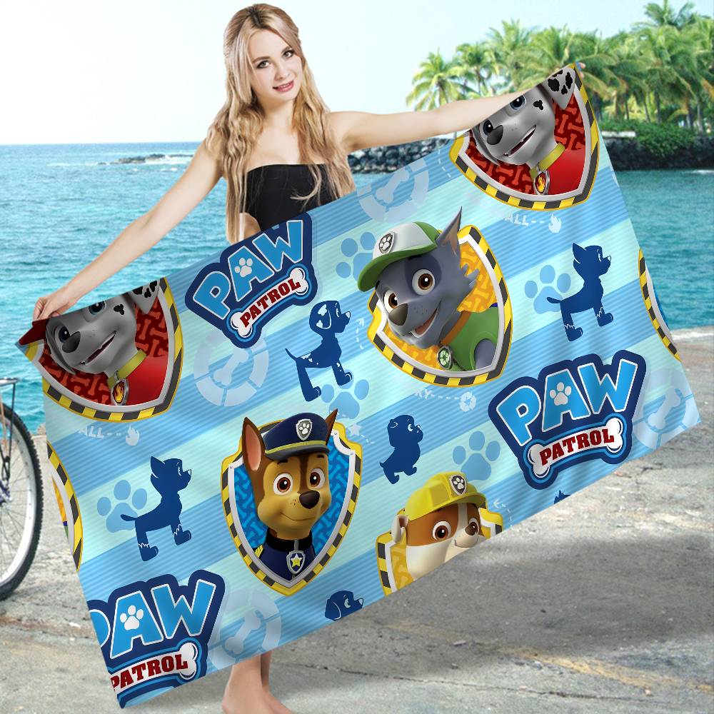 Cartoon P-Patrol Cute Dog Microfiber Blanket Quick Drying Beach Towels Oversized Printing Super Absorbent Pool Towel Blanket