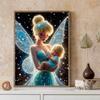 Diamond Mosaic Colorful Diamond Painting Tinker Bell and The Child Full Round Embroidery Cartoon Creative Hobbies Wall Decor