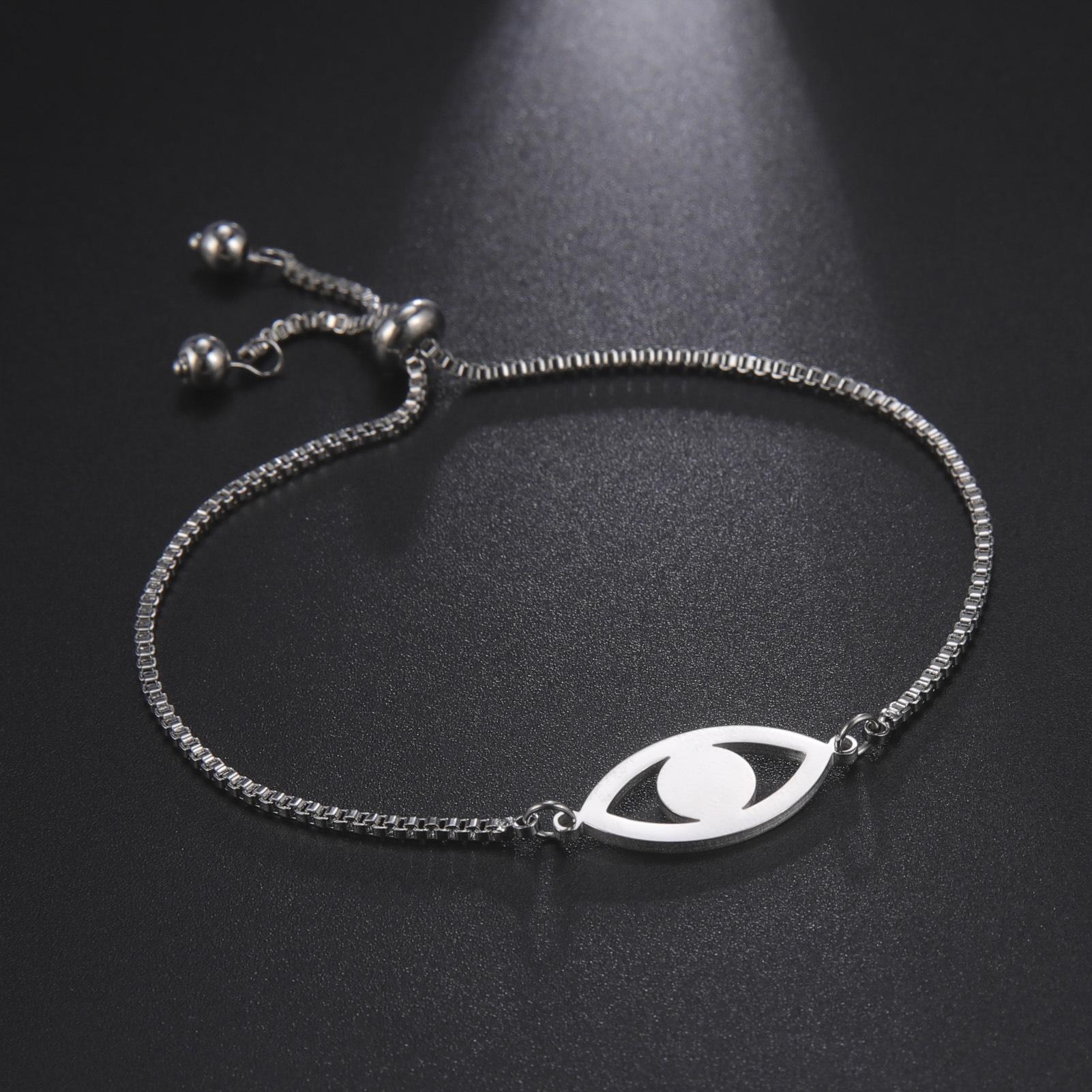 

Браслет из нержавеющей стали от сглаза, женский уникальный браслет с подвесками, женский амулет, ювелирные изделия, подарок на вечеринку