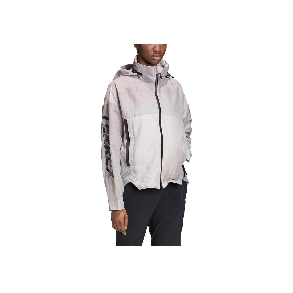 adidas Color Block Casual Sports Detachable Hooded Long Sleeve Jacket Women Jacket Light-Pink FS7543