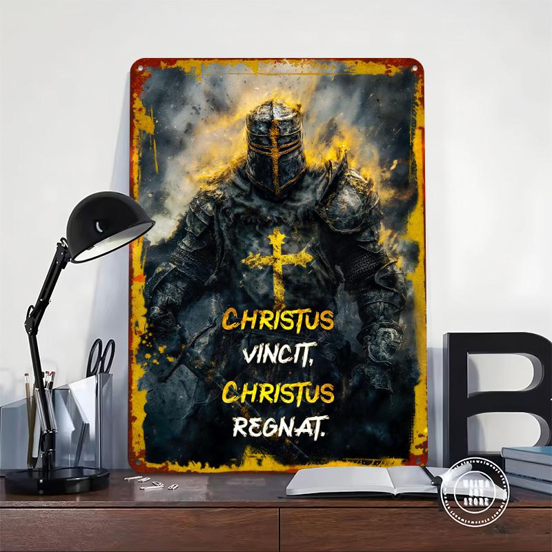 Christus besiegt Haus Dekoration Retro Dekoration Zuhause Dekorationen Man Cave Vintage Metallschild Poster an der Wand Kunst Ornamente