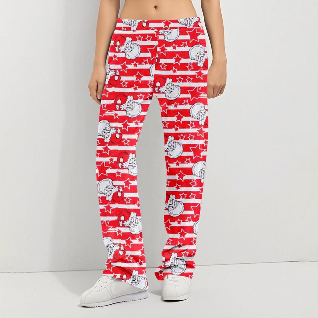 Pajama Pants Sleepwear Casual Drawstring Elastic Waist Pants Comfy Straight Yoga Loose Trousers