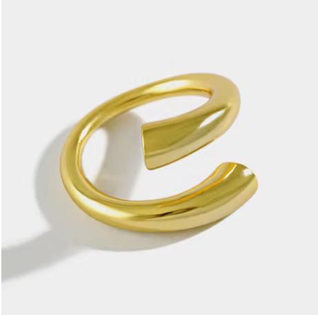 

925 Silver Rings for Women Couple Minimalist Handmade Simple Smooth Sparkling Ring Set Party Gift Prevent Allergy resizable