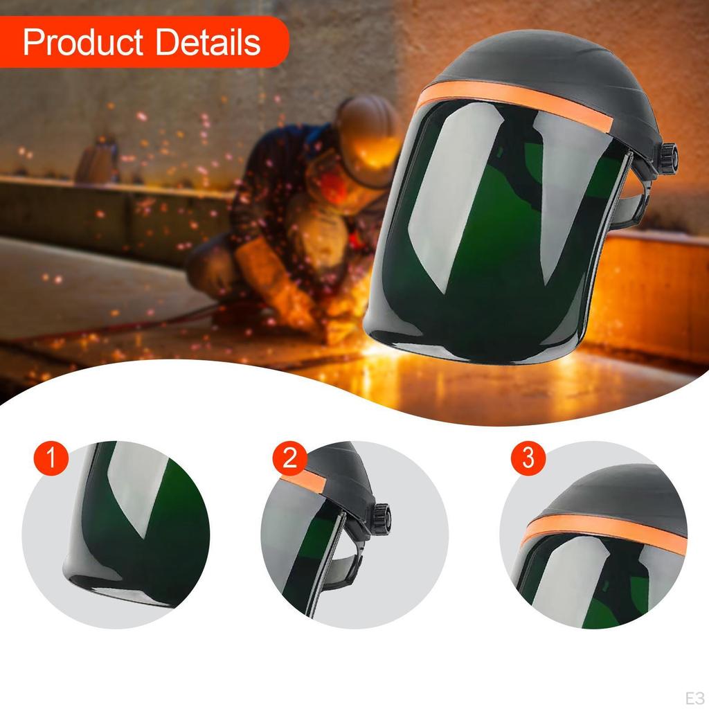 Svářečská obličejová přilba s pevnou přilbou, profesionální výklopná nastavitelná lehká ochrana