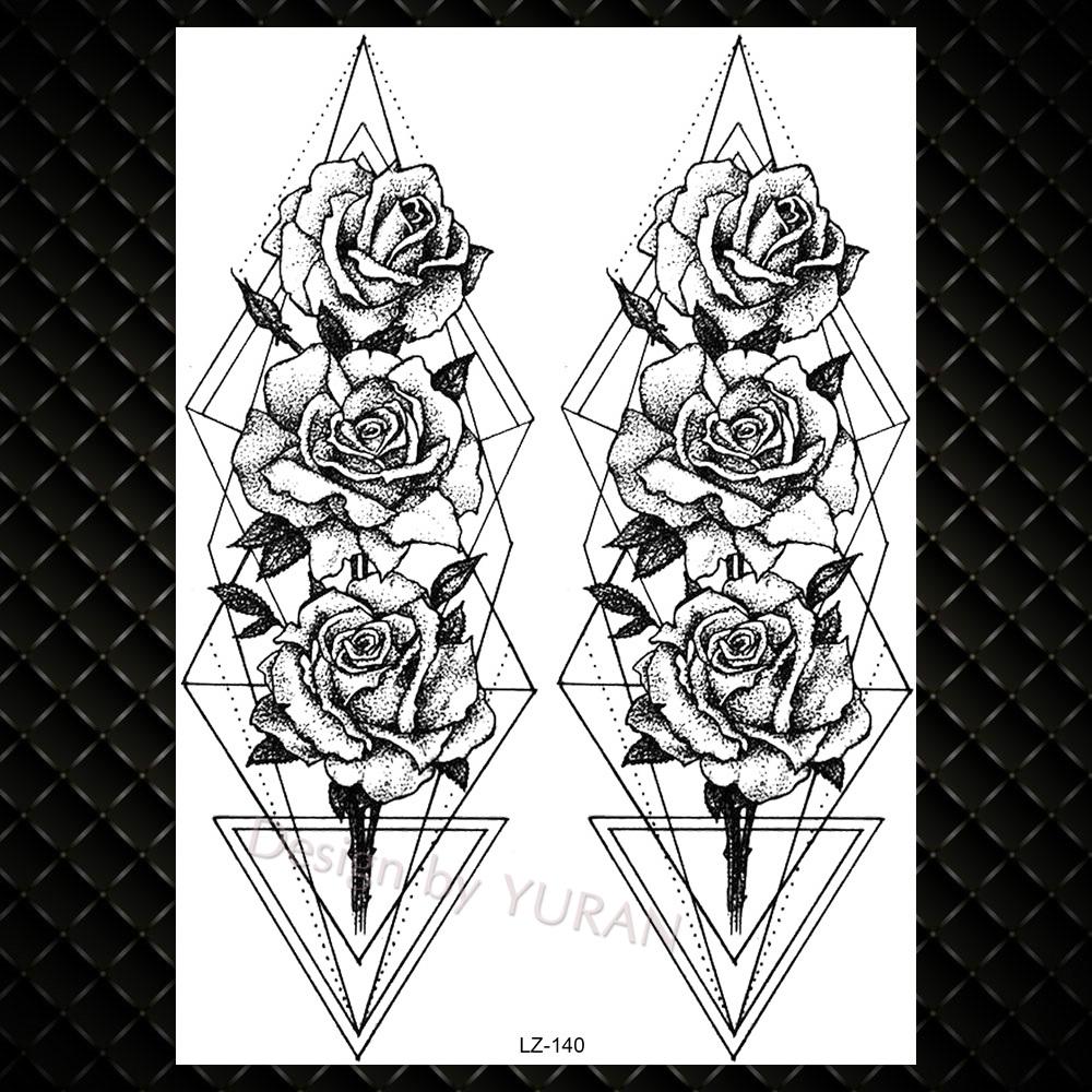 Night Forest Werewolf Tattoos For Men Women DIY Realistic Temporary Tattoos Geometric Fake Wolf Scorpion Tatoo Paper Stickers