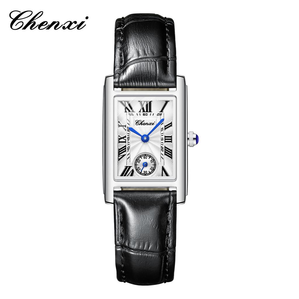 Douyin Trendy Square Quarzuhr mit Lederarmband – Marke Morning Dawn für Herren