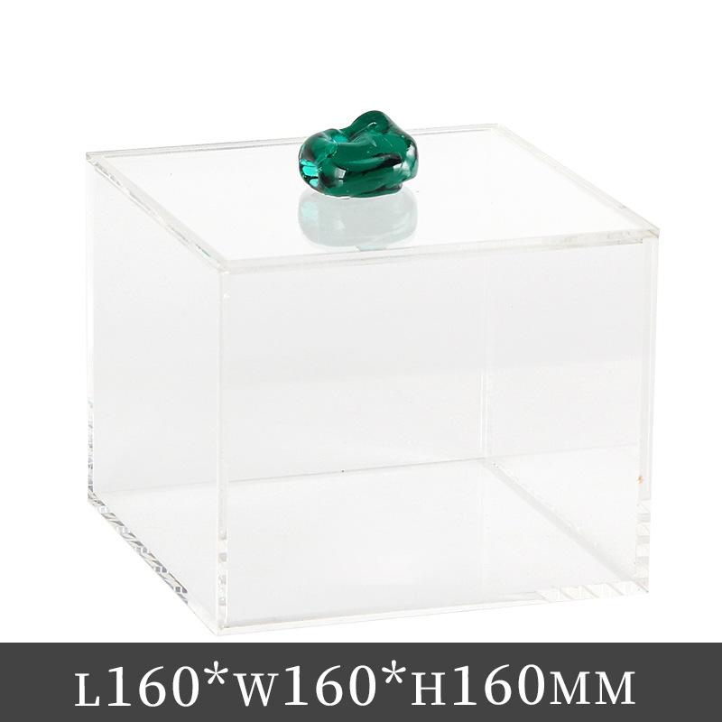 Clear Acrylic Storage Box Agate Crystal Dustproof Storage Box Transparent Display Jewelry Tank Room Decoration Accessories
