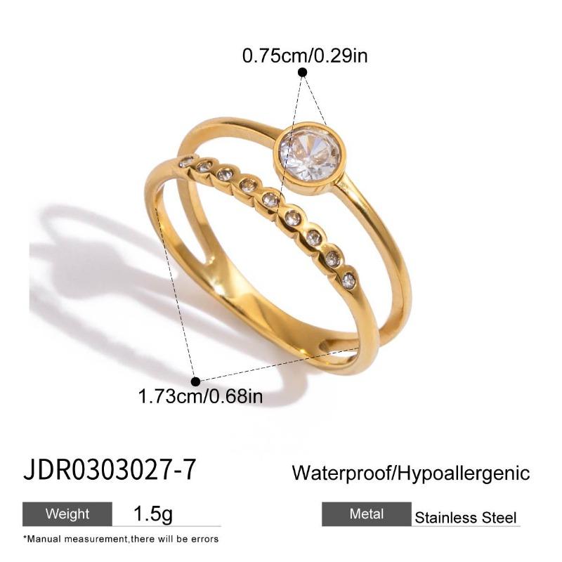 Zirconite Hand Jewelry, Small Sugar-shaped Ring, Titanium Steel Jewelry, Women's Light Luxury Stainless Steel