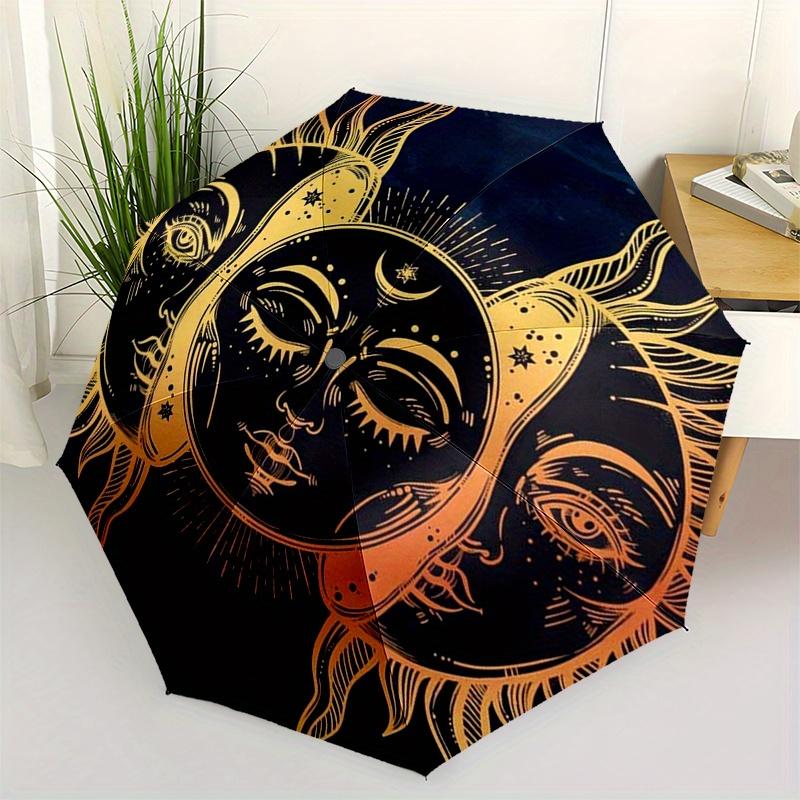 

Golden Sun and Moon Face Tapestry Wall Hanging Decorative Throw Blanket for Bedroom Living Room Dorm Room Yoga Studio Home Decoration (8) Umbrella, Cu