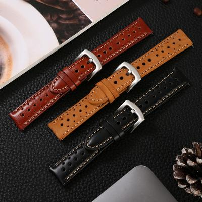 Uhrenarmband aus echtem Rindsleder, 18 mm, 19 mm, 20 mm, 21 mm, 22 mm, 24 mm, Rallye-Rennsport-Uhrenarmband, Schnellverschluss, Uhrenzubehör