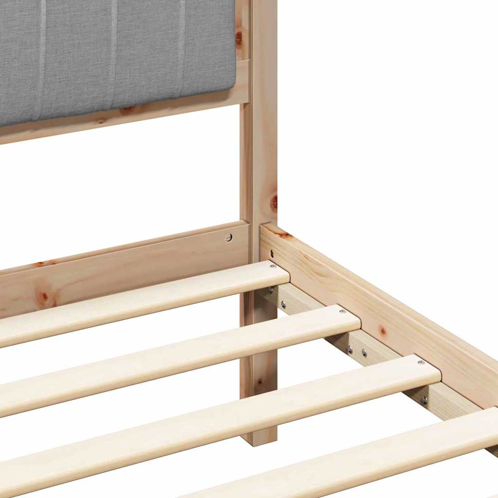 Bed Frame with Padded Headboard Light Grey 75 x 190 cm