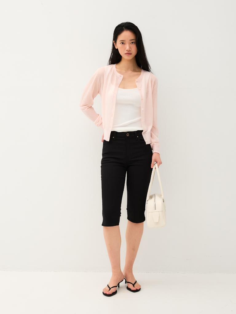 Antome Claire Linen Sheer Cardigan (Shell Pink)