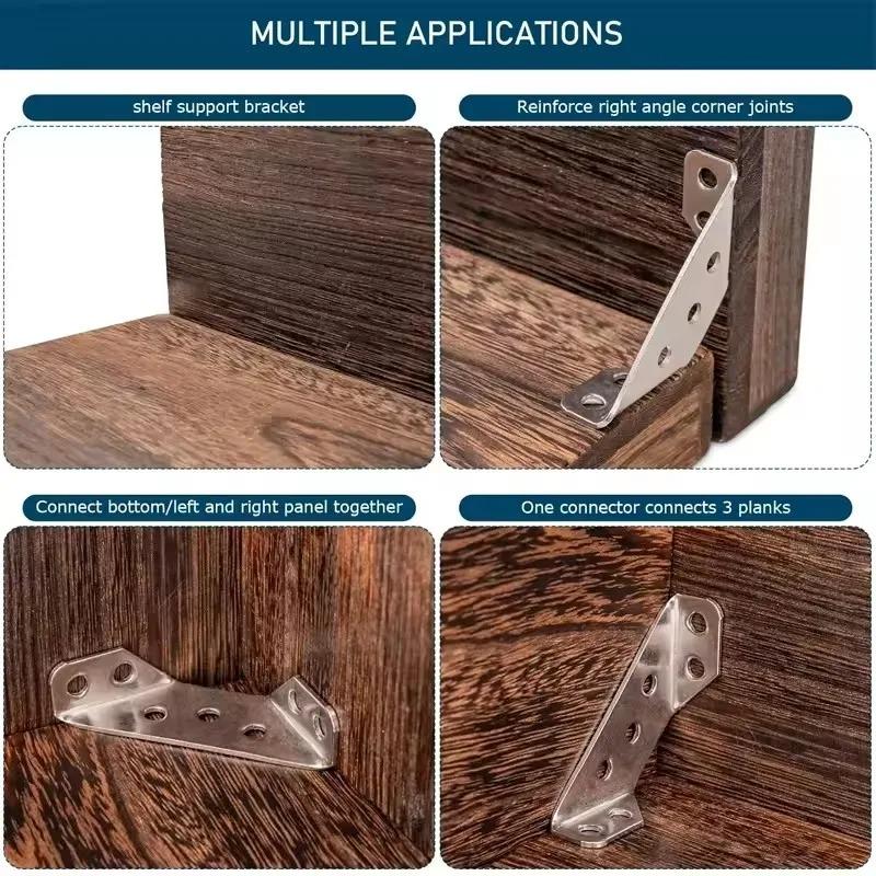 2/10/20/40/50pcs Thickened Stainless Steel Angle Code 90 Degrees Right Angle Fixed Bracket Furniture Connectors