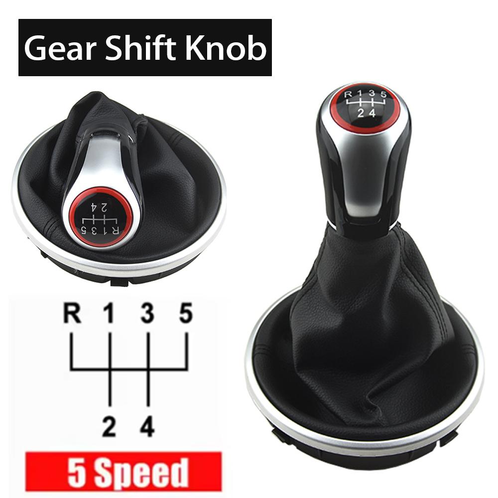 New Gear Shift Knob 5 Speed Lever Change Knob Gaiter Boot Cover Fit For Skoda Roomster 2006-2014 Car Styling