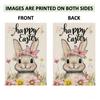 Happy Easter Bunny Garden Flag, Double-Sided Polyester, with Cute Rabbit & Floral Design, for Outdoor & Indoor Decor, Yard, Home