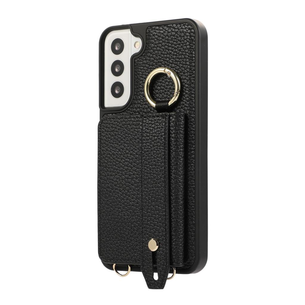 For Samsung Galaxy S22 & S22 Plus Case PU Leather Wallet Bag Grip Strap Holder Shoulder Long Crossbody Lanyard Ring Clasp Cove