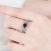 New Women's Silver Plated Olive Leaf Engagement Ring with Blue Pink Green Cubic Zirconia Wedding Band Jewelry