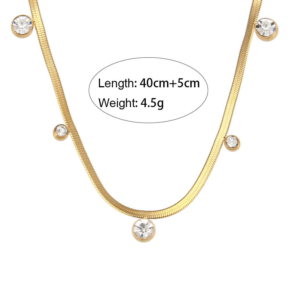 

MamacitaSlay Minimalist Creative Design Zircon Flat Snake Choker Necklaces 18K Gold Plated Stainless Steel Waterproof Necklaces 40cm золотий