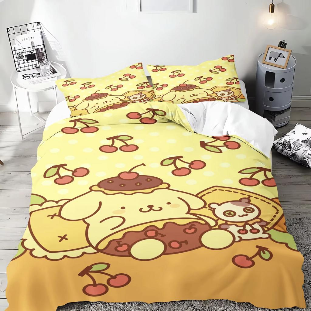 Quilt Cover Cartoon Pom Pom Purin Anime Duvet Printed Comforter 100% Polyester Bedding Twin Size Children Gift Various Sizes
