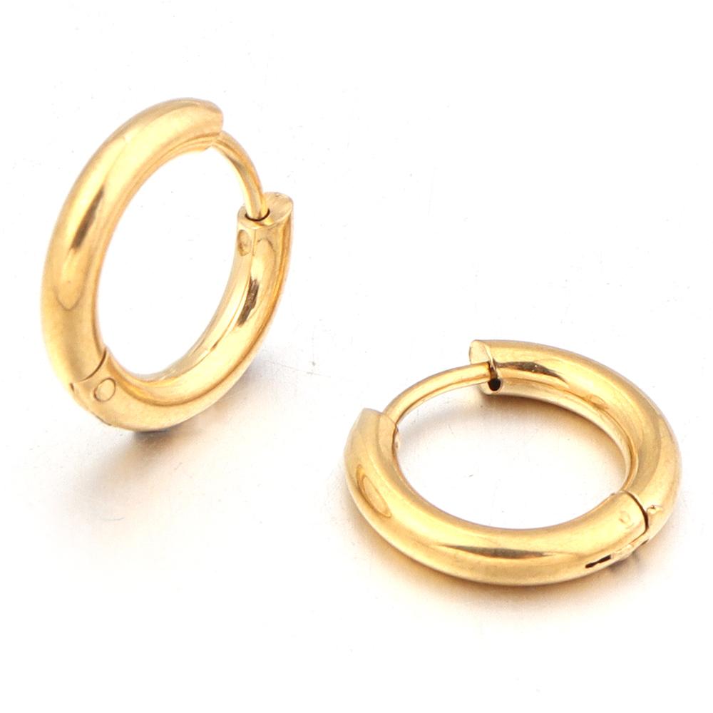 2pcs Stainless Steel Circle Hoop Earrings 10mm Simple Metal Round Earrings For Women Girls Piercing Jewelry Making Accessories