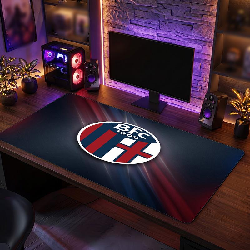 Bologna FC Theme Pattern Mouse Pad, Soccer Logo Design XXL Gaming Desk Mat Non-Slip Computer Mouse Pad