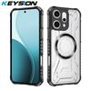 KEYSION Transparent Magnetic Case for OPPO Reno14 Pro 5G Soft Silicone+PC Heavy Duty Shockproof Phone Cover for OPPO Reno 14 Pro