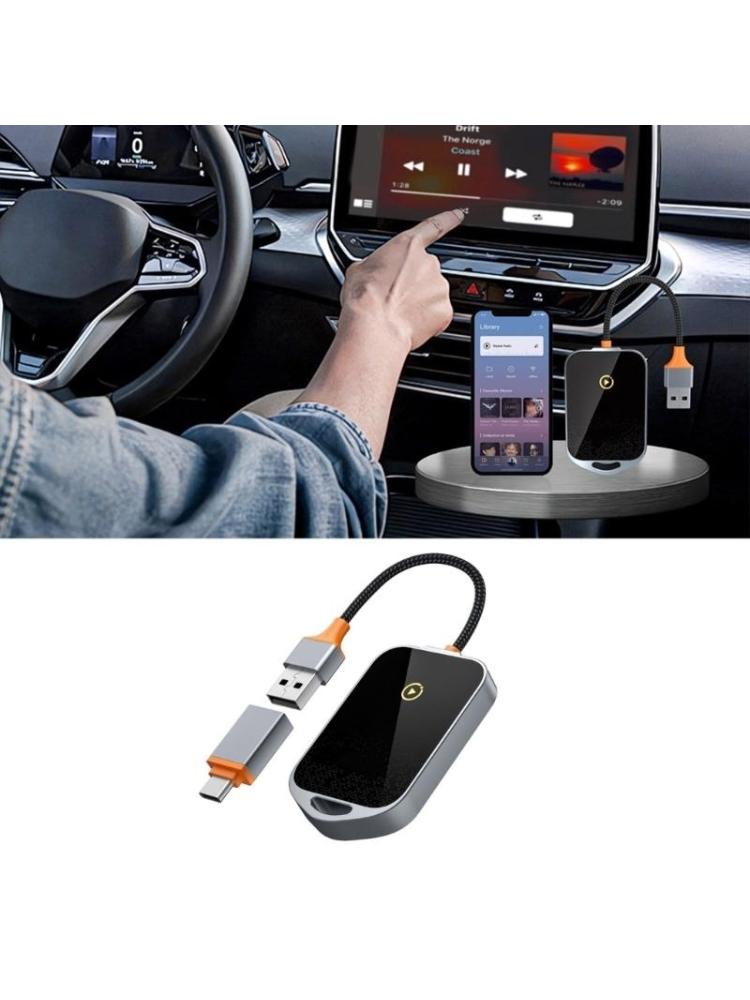 Wireless Adapter Auto 2 in 1 Dongle Builtin 2.4GHz/5.8GHz Wireless Connection Bluetooth-compatible
