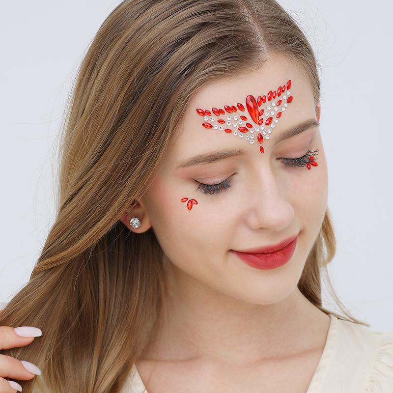 Waterproof Long-lasting Unisex Diamond Forehead Sticker for Halloween & Festivals