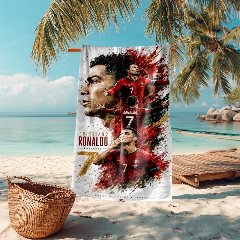 Ronaldo Legacy Passion Power Glory Beach Towel Outdoor Camping Beach Towel For Vacation Photos Quickdrying Swim Towel Absorbent Bath Towel Seaside