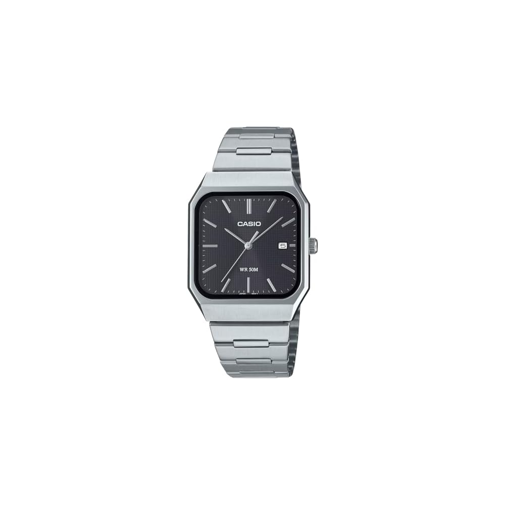 Casio Standard Analog Quartz Men s Watch MTP-B185D-1AV Black Stainless Steel 50m Water Resistant