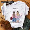 Summer Fashion Best Friends T-Shirt Short Sleeve Graphic Tees for Ladies Good Friend Bestie Sister Outfit Polyester Fabric