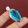 Faceted swiss blue topaz pendant natural gemstone jewelry designer pendant 925 sterling silver pendant handmade dainty pendant gifts for mom