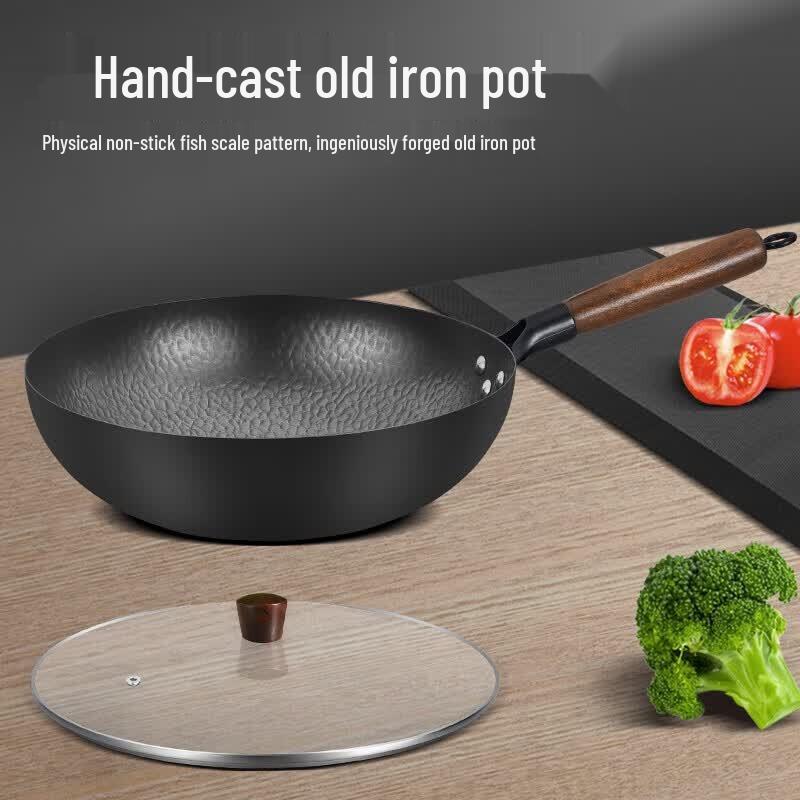 Royalstar 32cm Uncoated Forged Fine Iron Wok