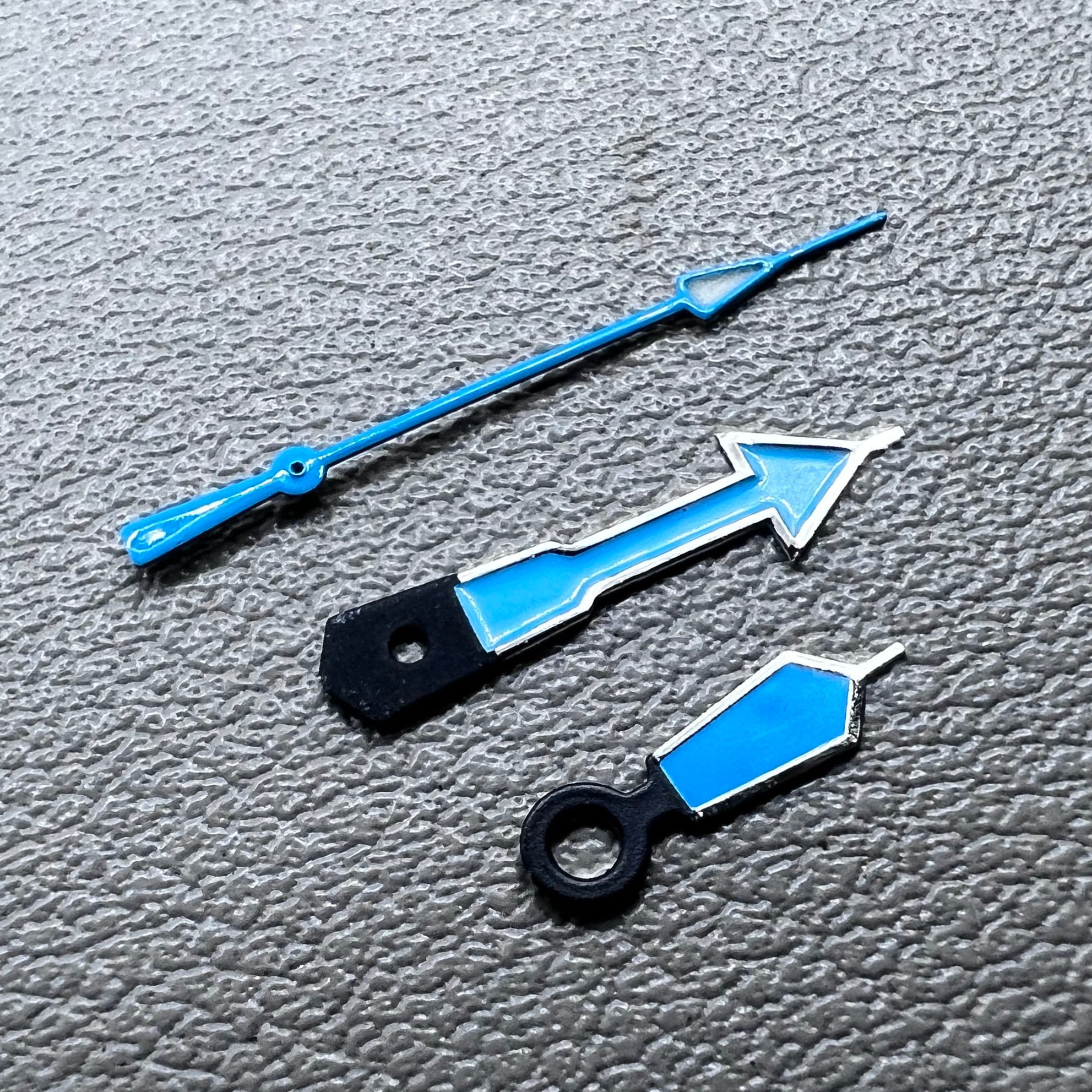 Green Lume Dark Silver Trim Blue Painted Blue Second Watch Hands for NH35/36