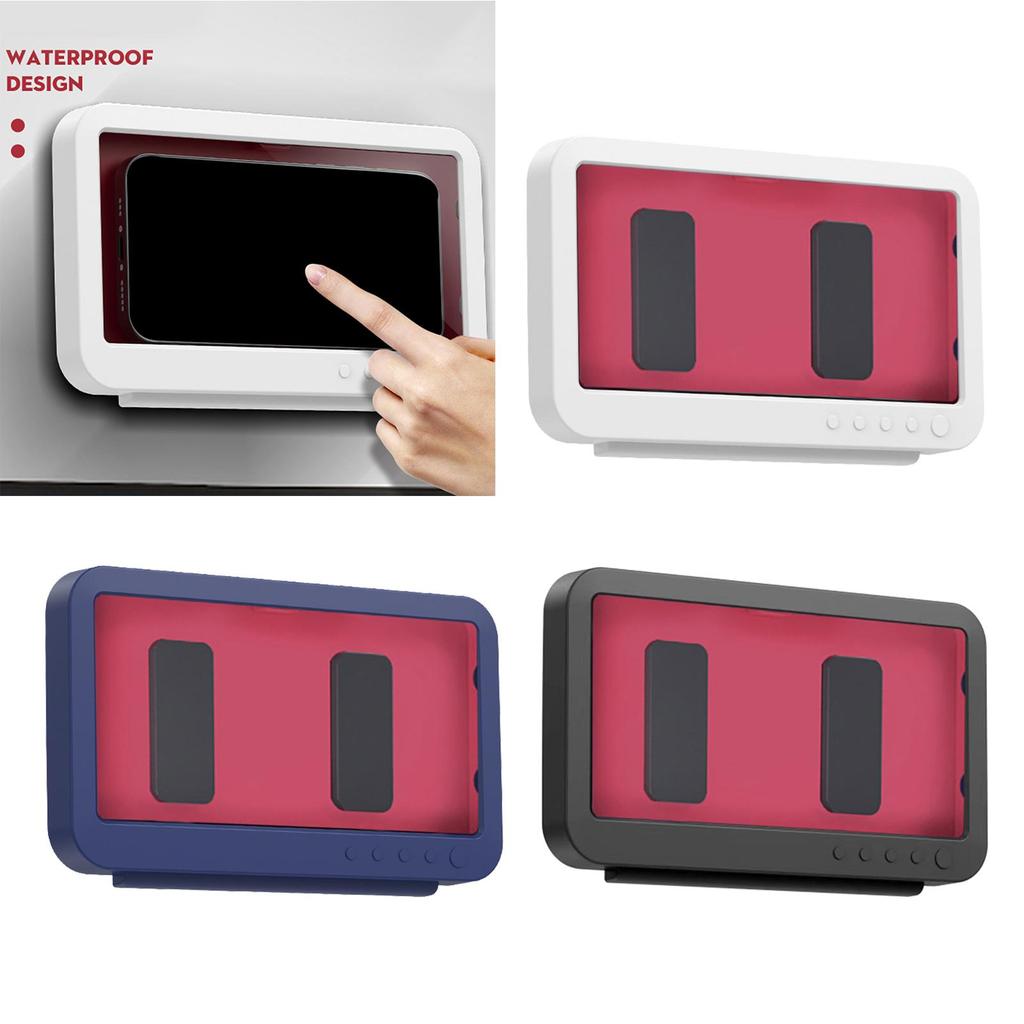 Waterproof 360° Rotation, Anti-Fog Mirror/Wall Mount Phone Holder for Shower Bathroom, Kitchen,
