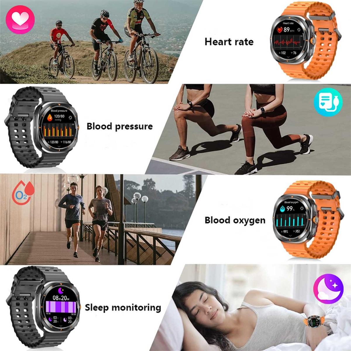 SACOSDING Bluetooth Call Watch Ultra New GPS Track Smart Watch Men Women Amoled Always — фото 7