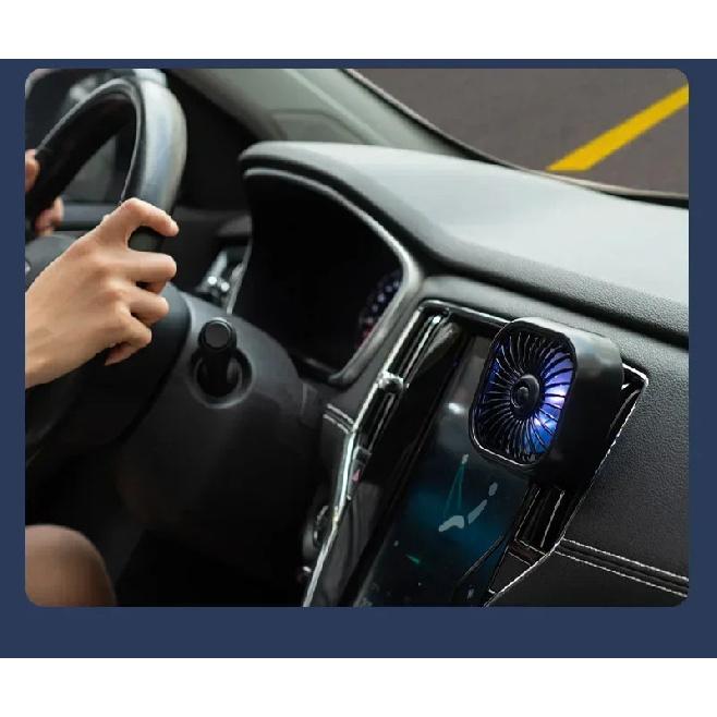 USB Car Air Outlet Cooling Fan Mini Color LED Light Low Noise Car Clip Fan 3 Speed Auto Interior Air Conditioner Cooler Car Fan