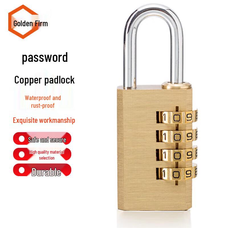 Jingu Lao 4-Wheel Brass Combination Padlock
