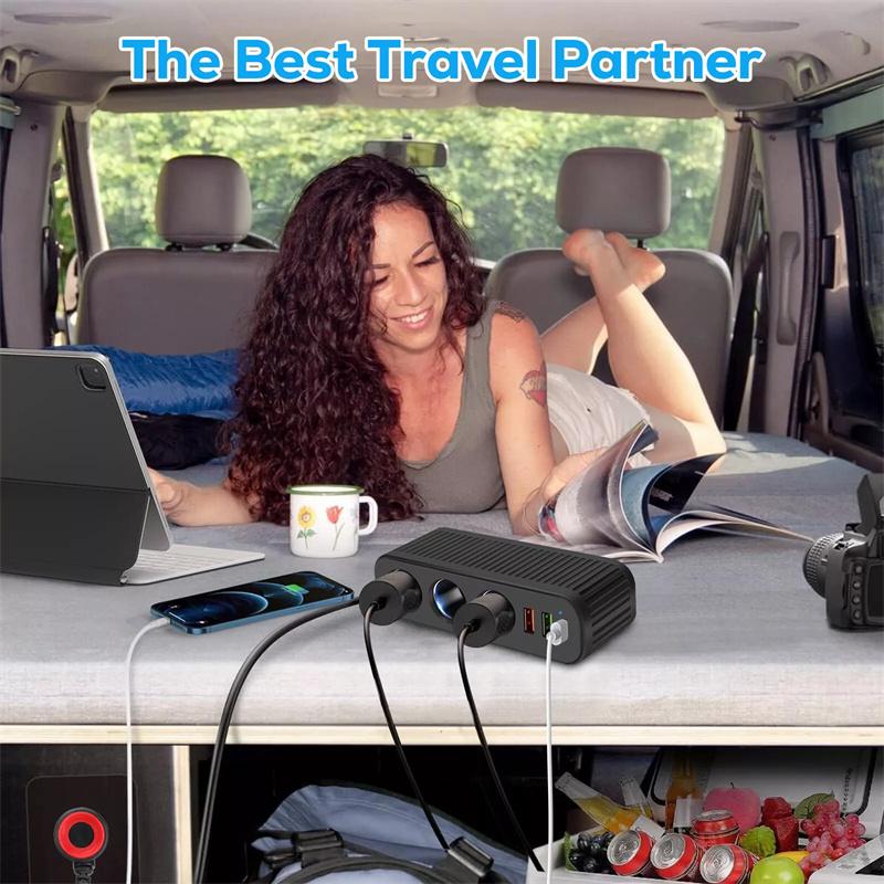 Car Charger For Phones 120W Plug And Play Charger Splitter Overcharge Protection Charger Adapter Pd Qc3.0 Car Charger