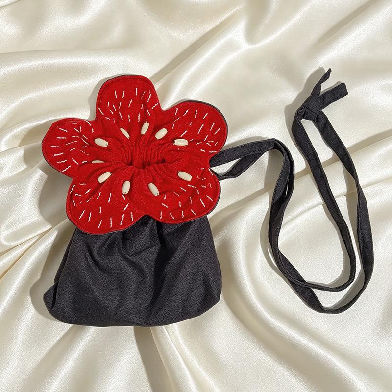 Stranger Things Dart Demogorgon Crossbody Bag Drawstring Shoulder Bag Large Capacity Flower Pouch