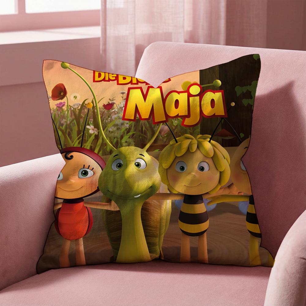Maya the Bee Cushion Cover Multi-Scene Pillow Cover for Home & Car - Reversible, Soft & Durable for Daily Use